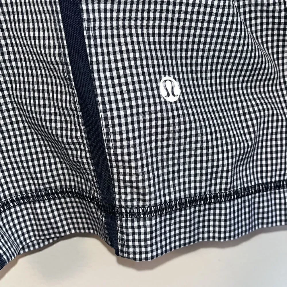 LULULEMON PACE BREAKER SHORTS LINED GINGHAM BLUE ACTIVE WEAR MEN’S LARGE RARE